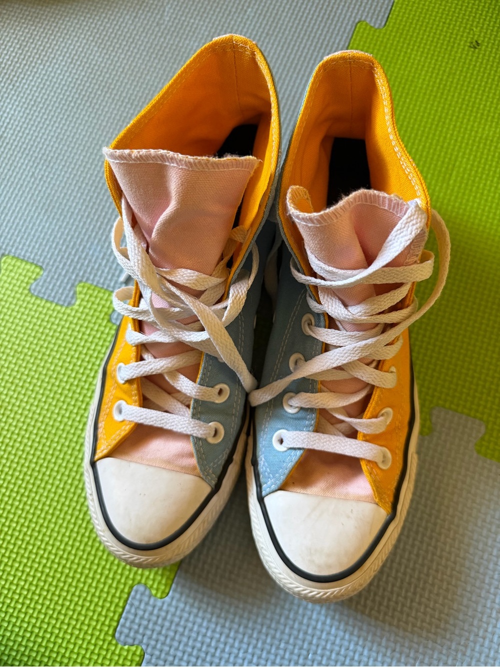 Converse custom pastel color block high tops - Picture 10 of 10